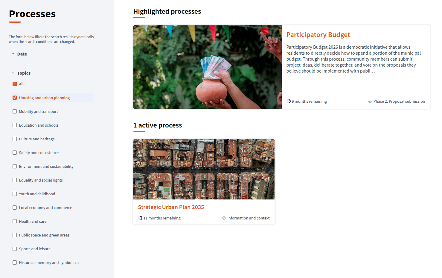 Taxonomies filters navigation
