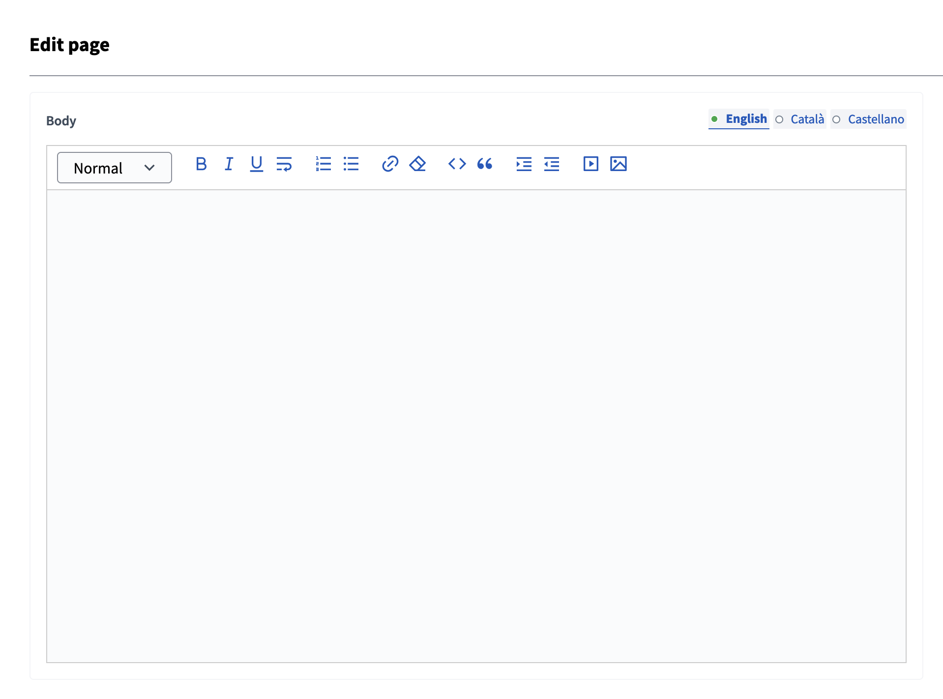 Nuevo formulario de página